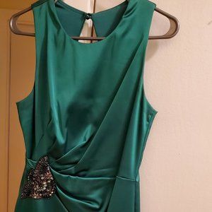 Emerald Green Satin Dress